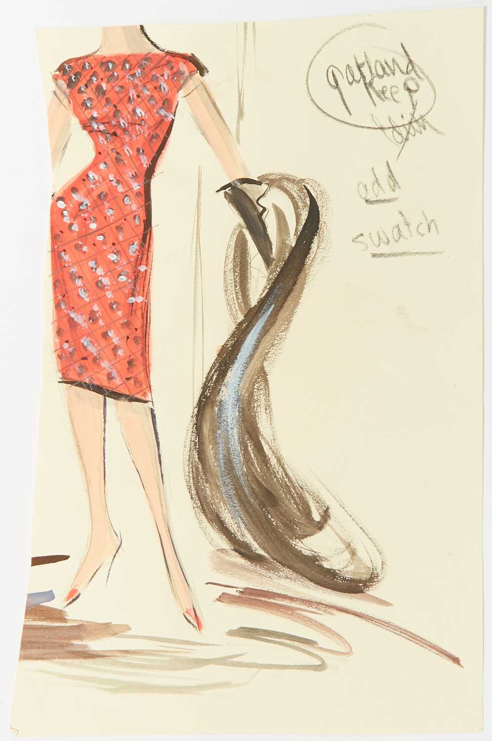 Lot 24 - A partial sketch by Edith Head for Judy Garland in I Could Go On Singing