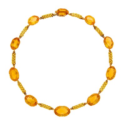 Lot 29 - Antique Gold and Citrine Necklace