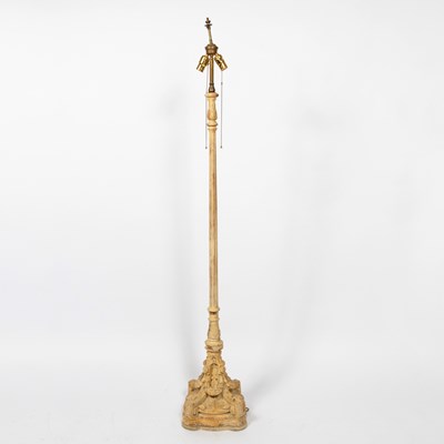 Lot 254 - Louis XVI style Cream Painted Floor Lamp