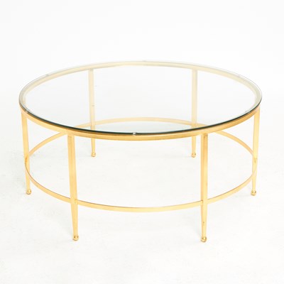 Lot 258 - Gilt-Metal and Glass Cocktail Table