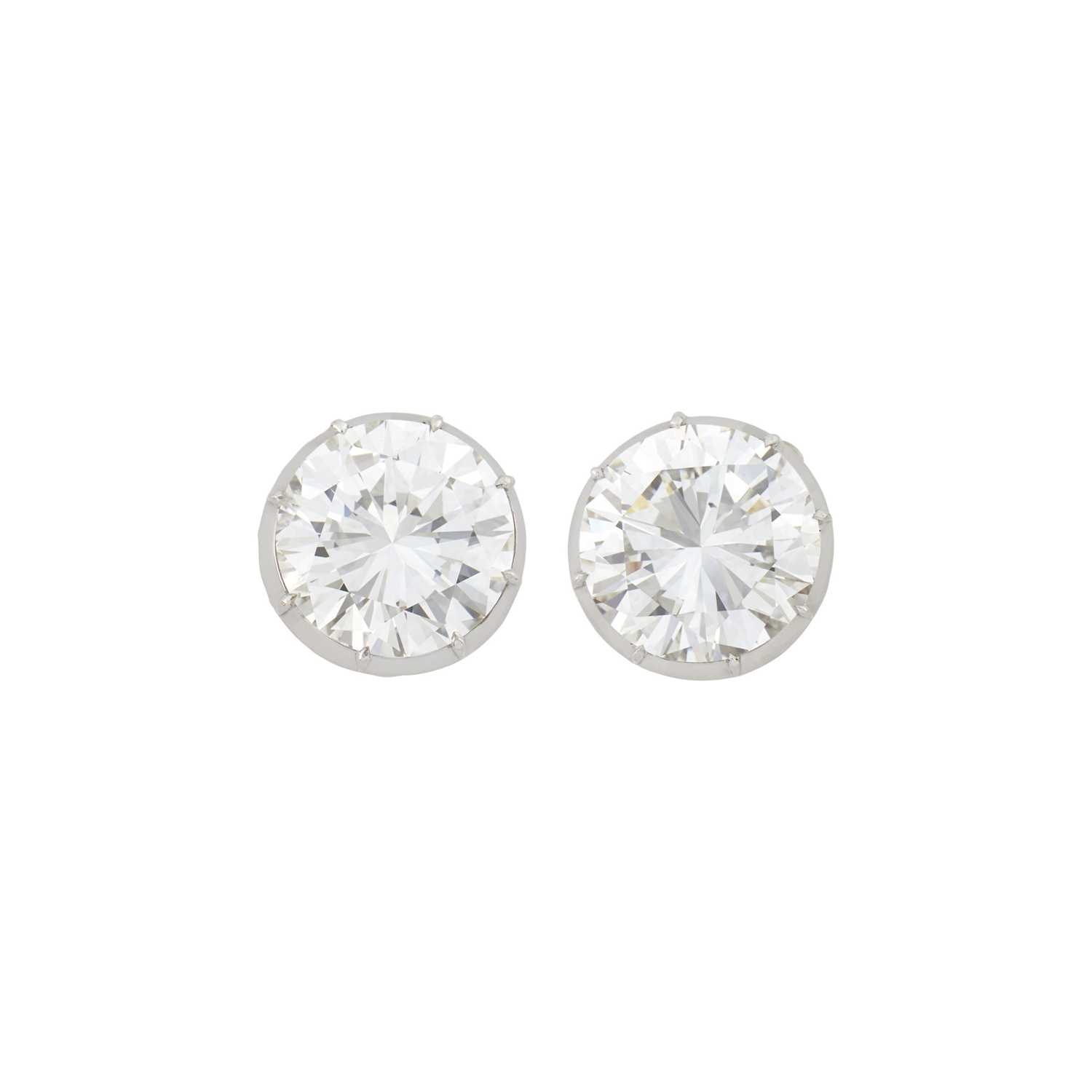 Lot 156 - Fred Leighton Pair of Platinum and Diamond Earclips with Belperron Pair of Gold Jackets