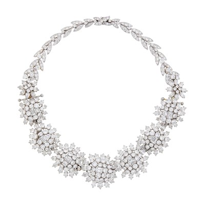 Lot David Webb Platinum and Diamond Bracelet/Necklace Combination