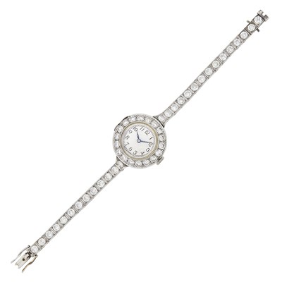 Lot 175 - Platinum and Diamond Wristwatch