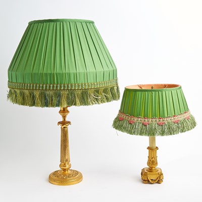 Lot 389 - Two Gilt-Bronze Column-Form Lamps