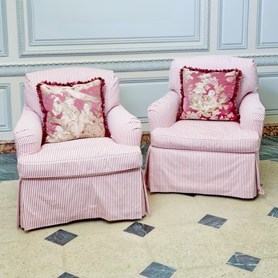 Lot 303 - Pair of Upholstered Club Chairs