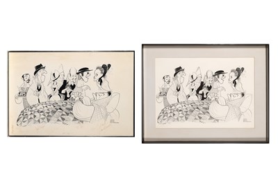 Lot 61 - An original Al Hirschfeld illustration of the cast of Sly Fox