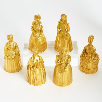 Lot 128 - Six Gorham Gilt Bronze Figural Table Bells