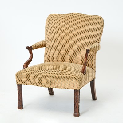 Lot 186 - George III Upholstered Mahogany Library Armchair