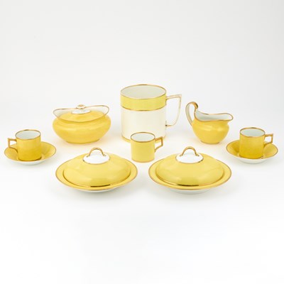 Lot 558 - Derby Porcelain Canary-Yellow Ground Part Breakfast Service