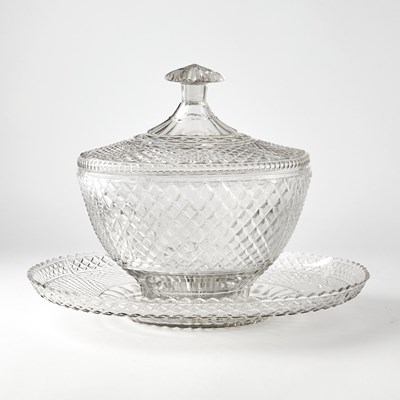 Lot 227 - Georgian Style Cut Glass Tureen, Cover and Stand