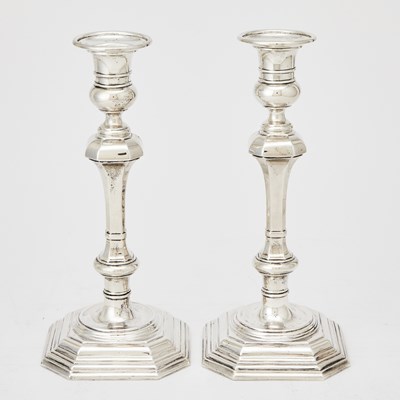 Lot 361 - Pair of George VI Sterling Silver Candlesticks