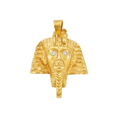 Lot 1065 - Gold and Diamond Pharaoh Brooch