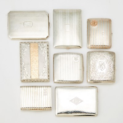 Lot 704 - Seven Silver Cigarette Cases