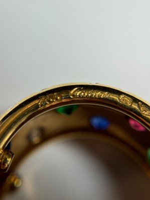 Lot 96 - Cartier Wide Gold, Gem-Set and Diamond Band Ring, France