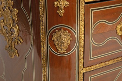 Lot 479 - Louis XIV Style Gilt-Bronze and Brass-Mounted Ebony and Pewter-Inlaid Bois Satiné Commode