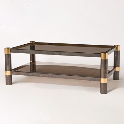 Lot 435 - Karl Springer Brass and Lacquered Coffee Table