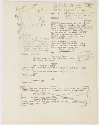 Lot 136 - The Stage Manager's extensively annotated script for the first production of Sondheim's Company