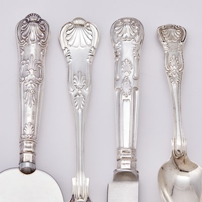 Lot 348 - Assembled English Sterling Silver "King's" Pattern Flatware Service