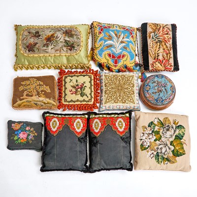 Lot 324 - Group of Ten Needlepoint or Beaded Pillows