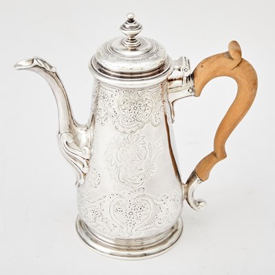 Lot 307 - George II Sterling Silver Coffee Pot