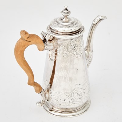 Lot 307 - George II Sterling Silver Coffee Pot