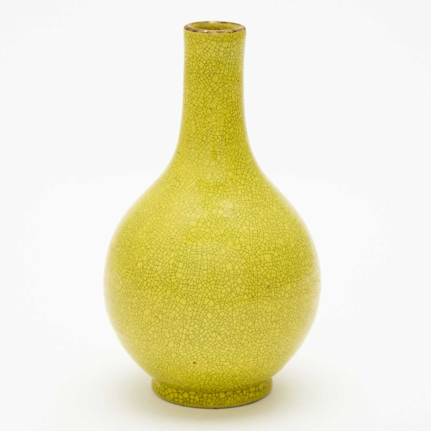Lot 119 - Small Chinese Yellow Ground Porcelain Bottle Vase