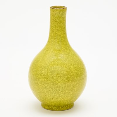 Lot 119 - Small Chinese Yellow Ground Porcelain Bottle Vase