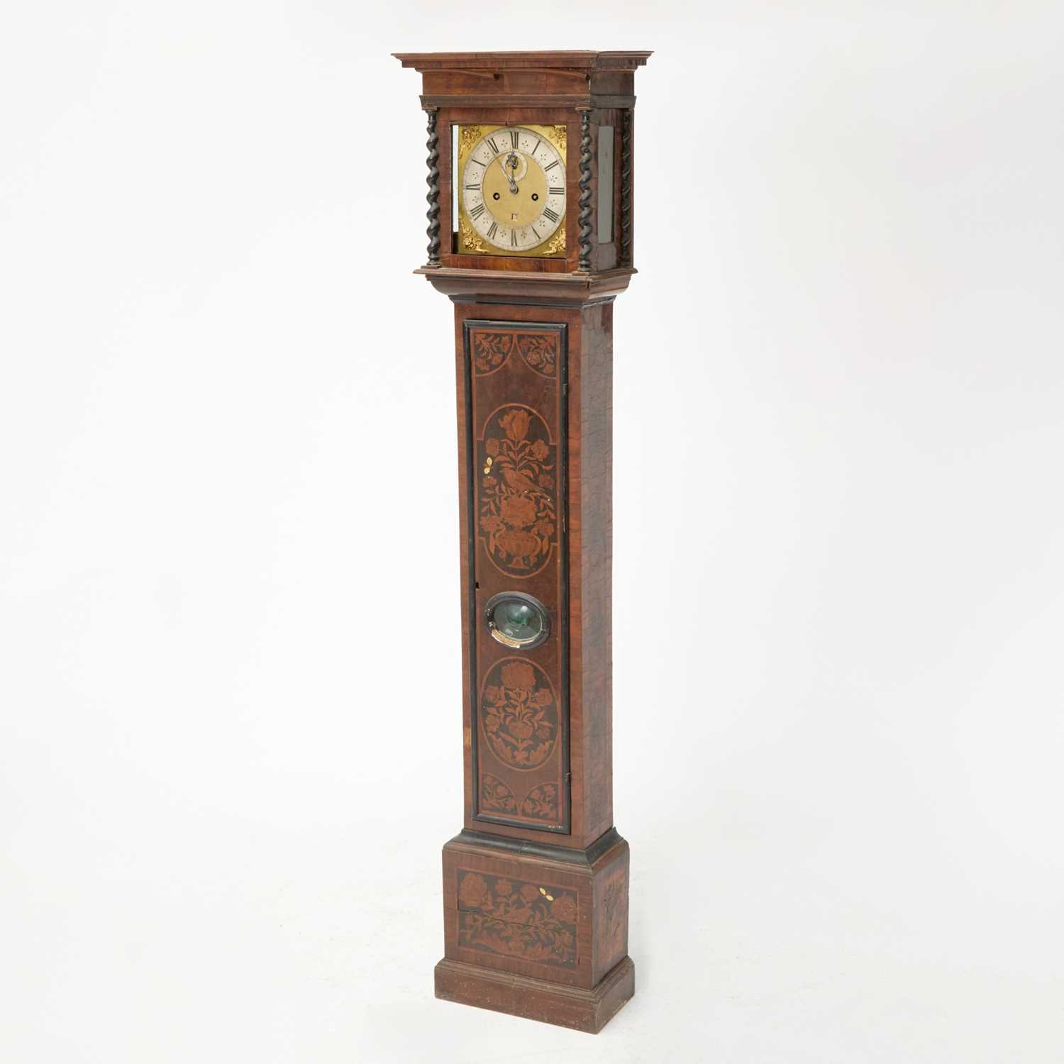 Lot 490 - William and Mary Ebonized and Marquetry Inlaid Walnut Long Case Clock