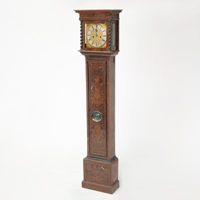 Lot 490 - William and Mary Ebonized and Marquetry Inlaid Walnut Long Case Clock