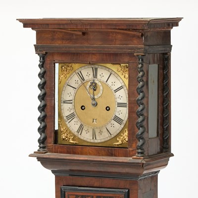 Lot 490 - William and Mary Ebonized and Marquetry Inlaid Walnut Long Case Clock