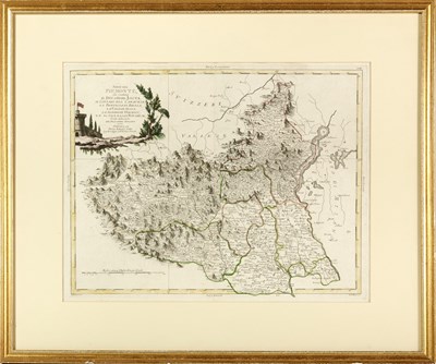 Lot 232 - Three framed antiquarian maps - Syracuse, Piedmont, and Radnorshire