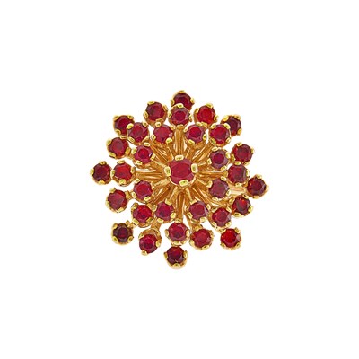 Lot 2357 - Gold and Garnet Ring