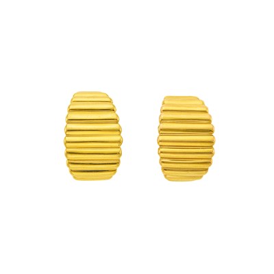 Lot 1013 - Pair of Gold Earrings