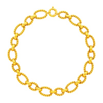 Lot Twisted Gold Link Necklace