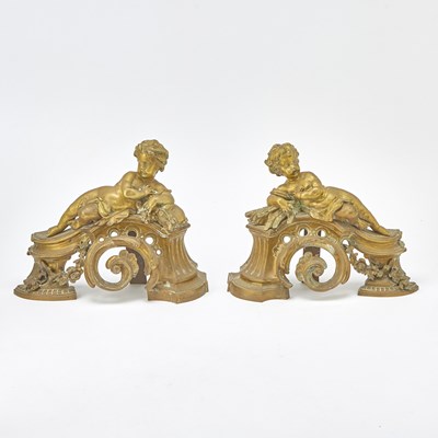 Lot 326 - Pair of Louis XV Gilt-Bronze Chenets