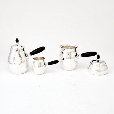 Lot 277 - Georg Jensen Silver Part Coffee Service with Ebony Handles