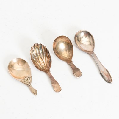 Lot 124 - Group of Four Sterling Silver Tea Caddy Spoons