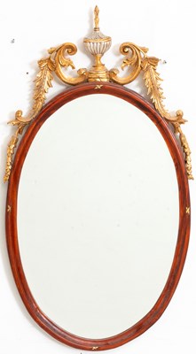 Lot 52 - George III Style Parcel-Gilt and Silvered Mahogany Mirror