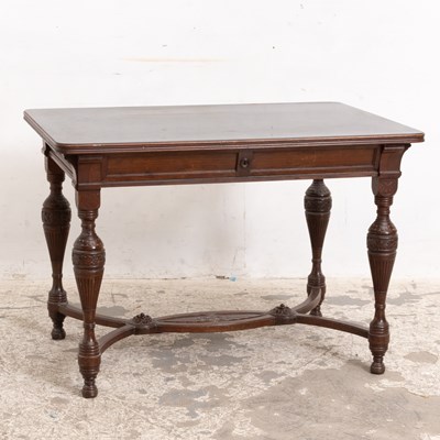 Lot 3 - American Eastlake Walnut Glass Top Library Table