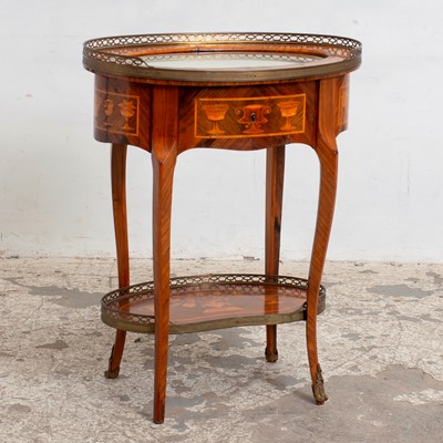 Lot 262 - Louis XVI Style Marquetry Inlaid Vitrine Table