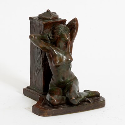 Lot 393 - American Art Nouveau Bronze Figural Desk Ornament