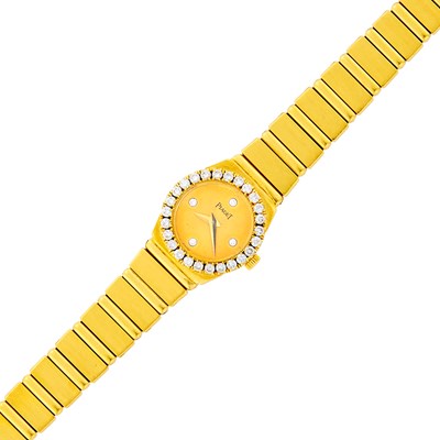 Lot 99 - Piaget Gold and Diamond 'Polo' Wristwatch, Ref. 846.C.701