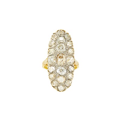 Lot 2206 - Gold, Platinum and Diamond Ring. France