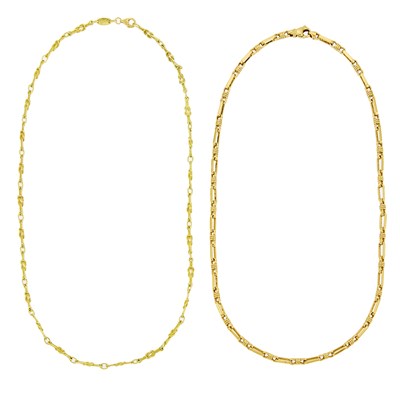 Lot 1324 - Two Gold Link Necklaces