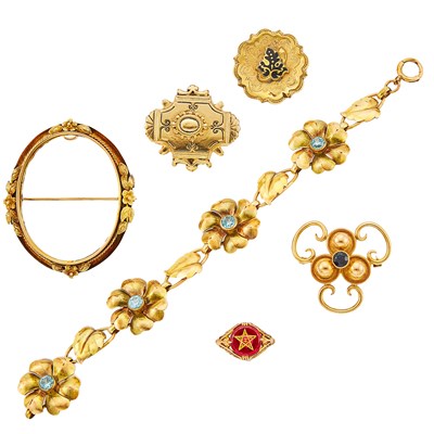 Lot 2232 - Group of Gold, Low Karat Gold and Gold-Filled Jewelry and Mounting