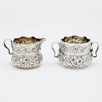 Lot 522 - Whiting Sterling Silver Cream and Sugar Set