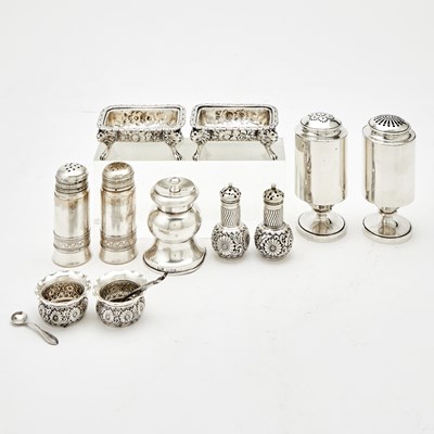 Lot 525 - Group of American and English Sterling Silver Salt and Peppers