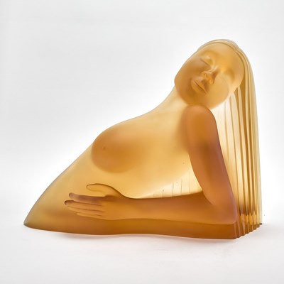 Lot 425 - Dan Dailey for Daum Cast Glass Sculpture of a Woman Entitled "Le Soleil"