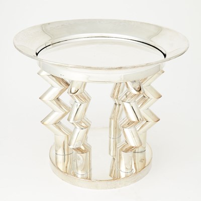 Lot 299 - Ettore Sottsass, Jr. for Rossi & Arcandi, Vincenza for Memphis Sterling Silver Murmansk Centerpiece