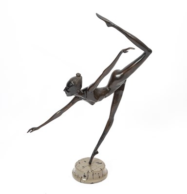 Lot 306 - Thai Asian Modern & Contemporary Patinated Bronze Figure of a Nude Ballerina